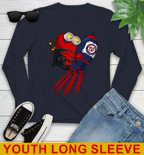 MLB Baseball Washington Nationals Deadpool Minion Marvel Shirt Youth Long Sleeve 3 MLB Baseball Washington Nationals Deadpool Minion Marvel Shirt Youth Long Sleeve - Image 3