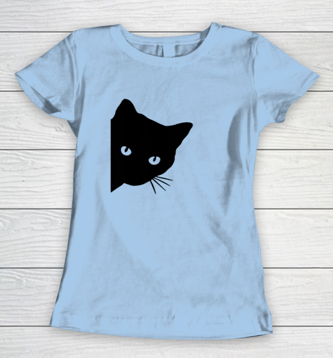 Black Cat Face Watching Funny Cat Halloween Gifts Cat Lovers T Shirt.QZSPTYUYC4 Women's T-Shirt 4