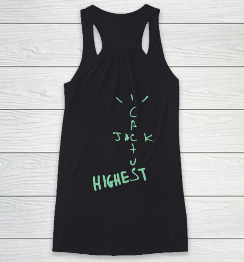 Travis Scott Jordan Cactus Jack Highest Olive Front And Back Racerback Tank 9