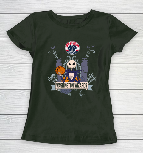 NBA Washington Wizards Basketball Jack Skellington Halloween Women's T-Shirt 4
