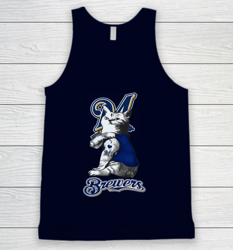 MLB Baseball My Cat Loves Milwaukee Brewers Tank Top 3 MLB Baseball My Cat Loves Milwaukee Brewers Tank Top - Image 3