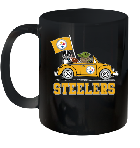 NFL Football Pittsburgh Steelers Darth Vader Baby Yoda Driving