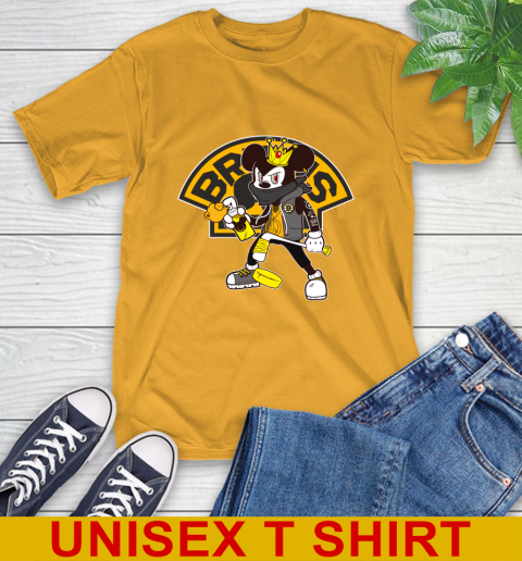 Boston Bruins NHL Hockey Mickey Peace Sign Sports T-Shirt 3