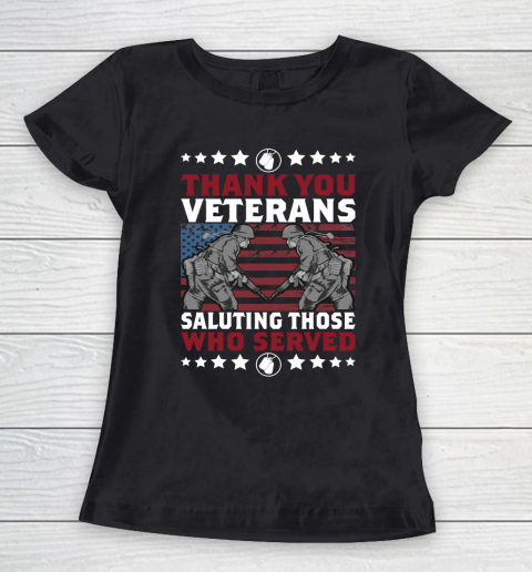 Veteran Shirt Thank You Veterans Saluting Those Who Served Women's T-Shirt
