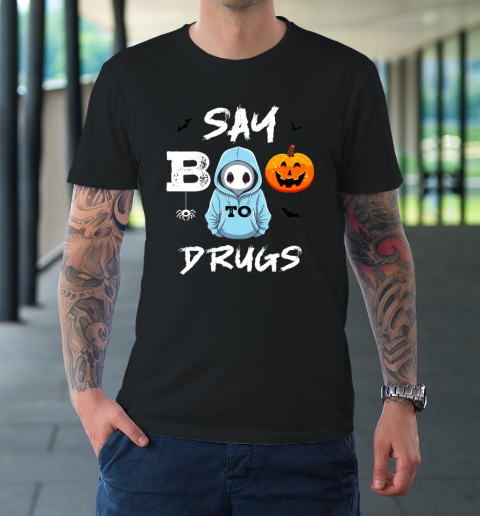 Funny Halloween Red Ribbon Week Awareness Say Boo To Drugs T-Shirt