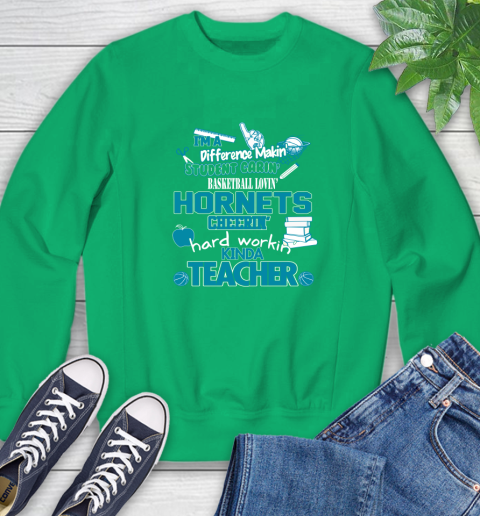 Charlotte Hornets NBA I'm A Difference Making Student Caring Basketball Loving Kinda Teacher Sweatshirt 7