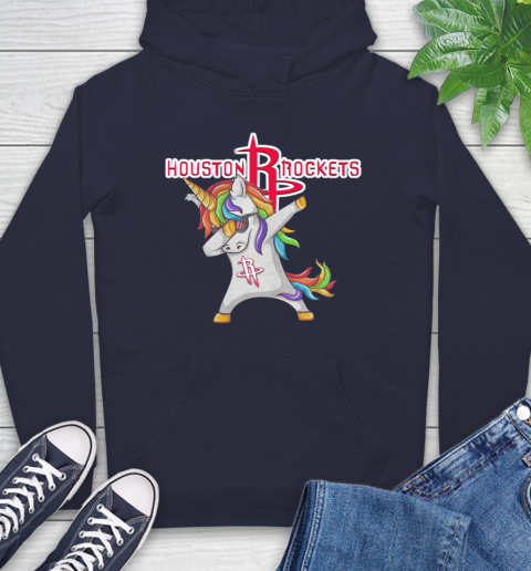 Houston Rockets NBA Basketball Funny Unicorn Dabbing Sports Hoodie 4