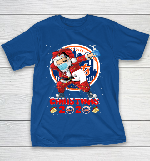 New York Mets Funny Santa Claus Dabbing Christmas 2020 MLB Youth T-Shirt 6