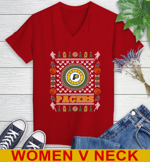 Indiana Pacers Merry Christmas NBA Basketball Loyal Fan Women's V-Neck T-Shirt 10