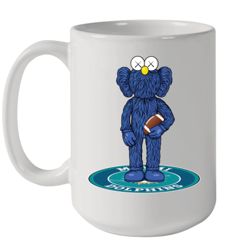 NFL Football Miami Dolphins Kaws Bff Blue Figure Shirt Ceramic Mug 15oz