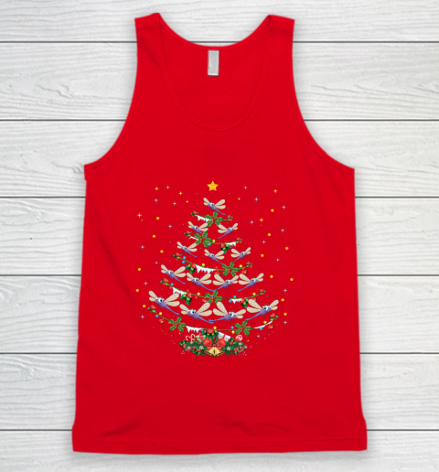 Dragonfly Christmas Tree Santa Dragonfly Bird Xmas Gift Tank Top 5