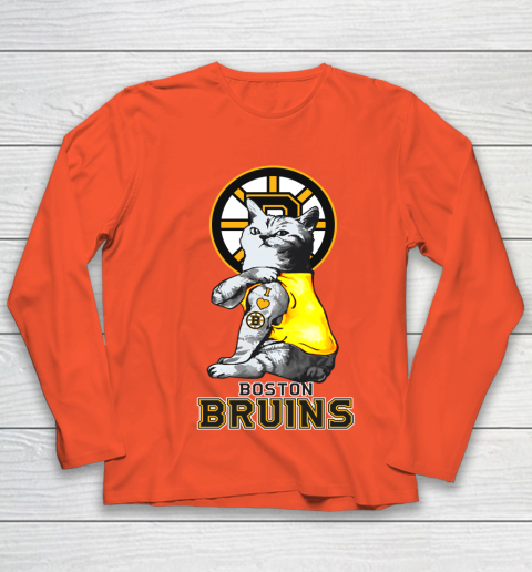 NHL My Cat Loves Boston Bruins Hockey Youth Long Sleeve 3