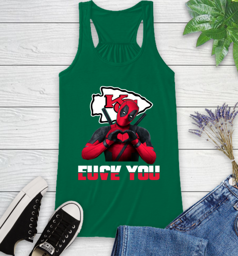 NHL Kansas City Chiefs Deadpool Love You Fuck You Football Sports Racerback Tank 6