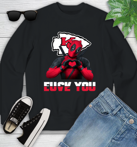 NHL Kansas City Chiefs Deadpool Love You Fuck You Football Sports Youth Sweatshirt