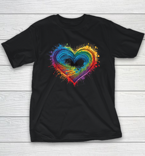 Tie Dye Heart Valentines Day Youth T-Shirt