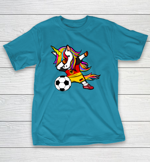 Funny Dabbing Unicorn Germany Football German Flag Soccer T-Shirt 20