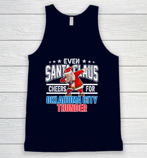 Oklahoma City Thunder Even Santa Claus Cheers For Christmas NBA Tank Top 2