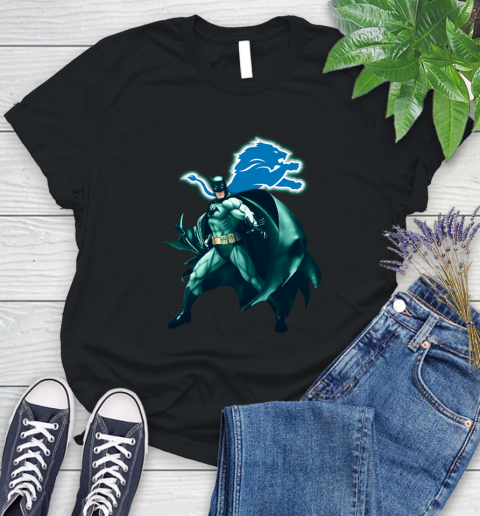 NFL Batman Football Sports Detroit Lions Women's T-Shirt 2