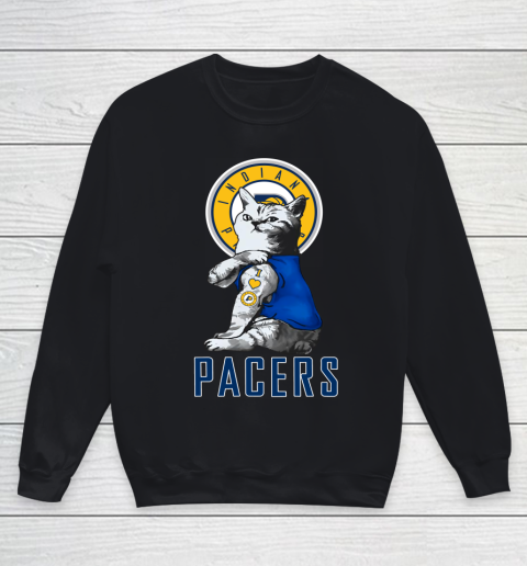 NBA Basketball My Cat Loves Indiana Pacers Youth Sweatshirt