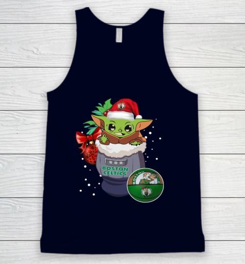 Boston Celtics Christmas Baby Yoda Star Wars Funny Happy NBA Tank Top 3
