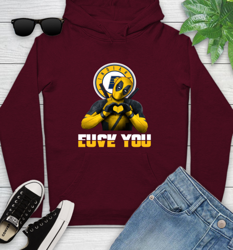 NBA Indiana Pacers Deadpool Love You Fuck You Basketball Sports Youth Hoodie 7