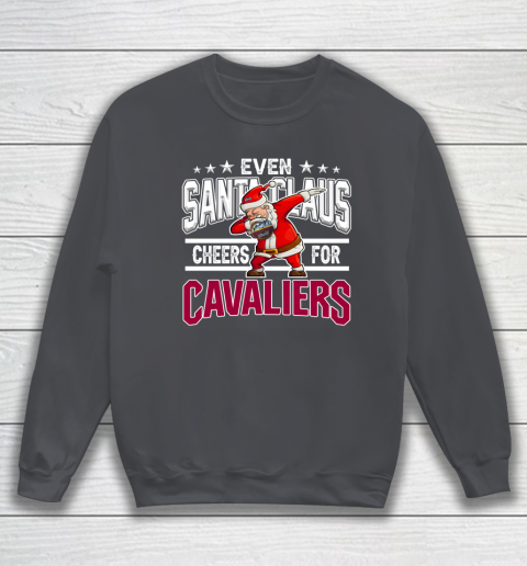 Cleveland Cavaliers Even Santa Claus Cheers For Christmas NBA Sweatshirt 4
