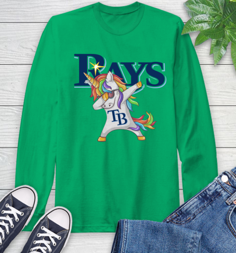 Tampa Bay Rays MLB Baseball Funny Unicorn Dabbing Sports Long Sleeve T-Shirt 7