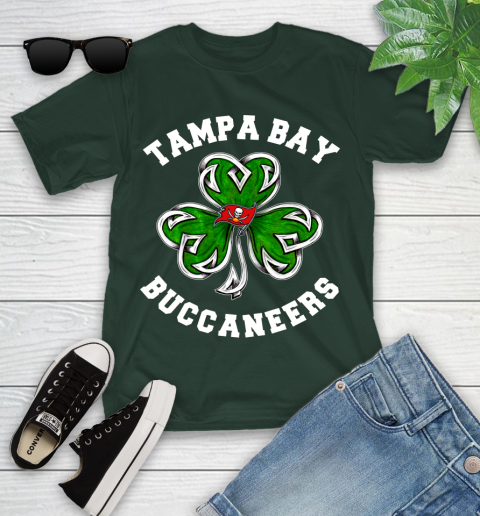 NFL Tampa Bay Buccaneers Three Leaf Clover St Patrick's Day Football Sports Youth T-Shirt 5