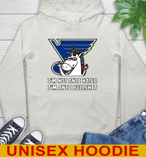 St.Louis Blues NHL Hockey Unicorn I'm Not Anti Hater I'm Anti Bullshit Hoodie 12