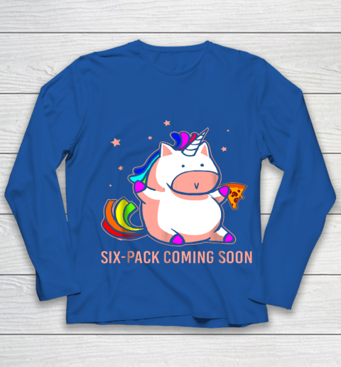 Unicorn Six Pack Funny Cute Shirt Coming Soon Fat Unicorn Youth Long Sleeve 7