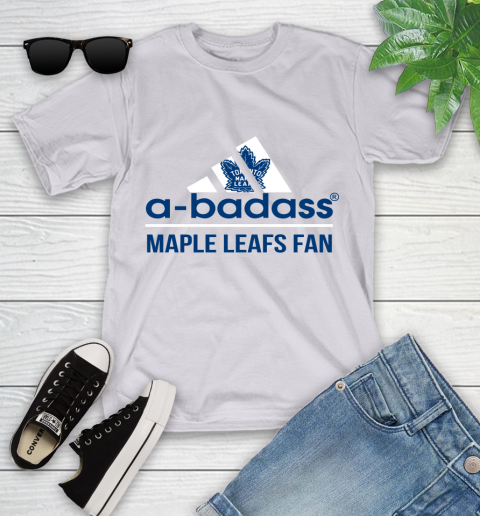 NHL A Badass Toronto Maple Leafs Fan Adidas Hockey Sports Youth T-Shirt 4