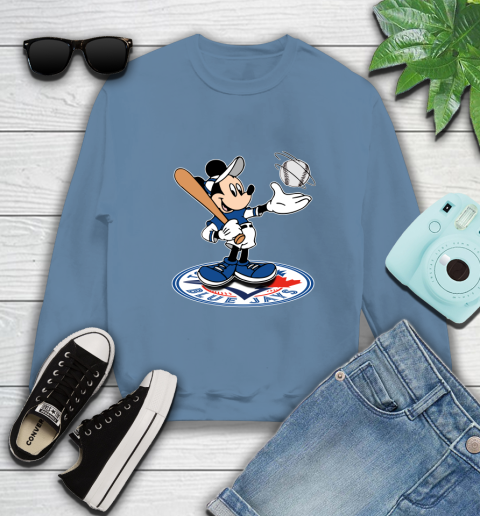 MLB Baseball Toronto Blue Jays Cheerful Mickey Disney Shirt Sweatshirt 8
