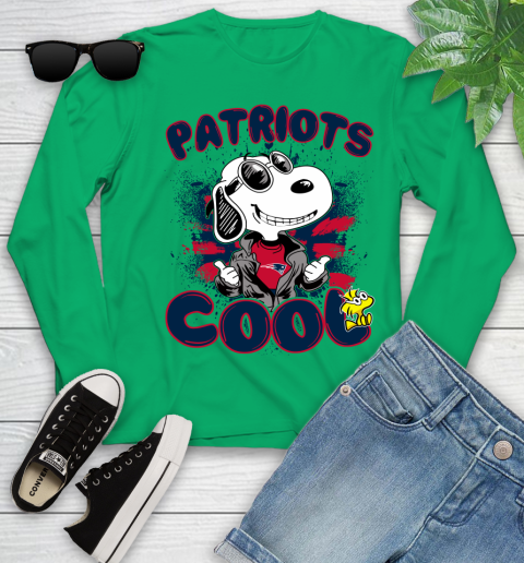 NFL Football New England Patriots Cool Snoopy Shirt Youth Long Sleeve 6