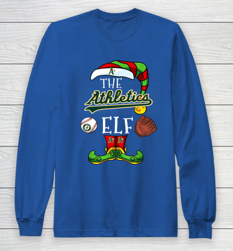 Oakland Athletics Christmas ELF Funny MLB Long Sleeve T-Shirt 6