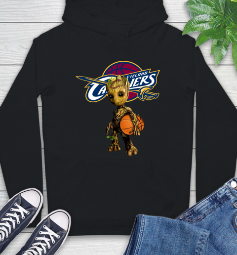 Cleveland Cavaliers NBA Basketball Groot Marvel Guardians Of The Galaxy Hoodie 2