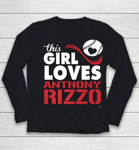 Anthony Rizzo Tshirt This Girl Loves Rizzo Baseball Youth Long Sleeve