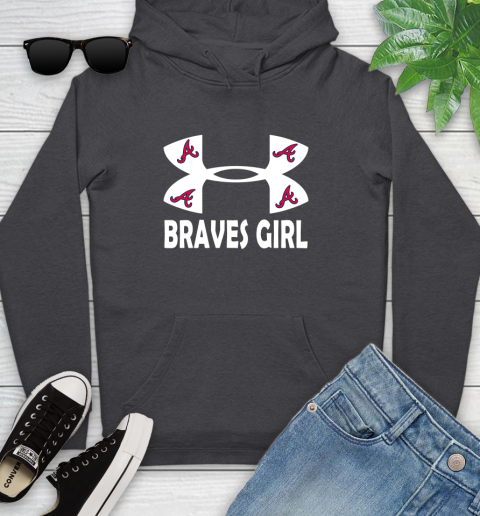 MLB Atlanta Braves Under Armour Baseball Sports Youth Hoodie Tee