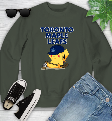 NHL Pikachu Hockey Sports Toronto Maple Leafs Youth Sweatshirt 10
