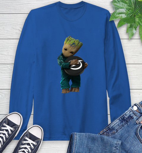 NHL Groot Guardians Of The Galaxy Hockey Sports Tampa Bay Lightning Long Sleeve T-Shirt 9