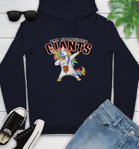 San Francisco Giants MLB Baseball Funny Unicorn Dabbing Sports Youth Hoodie 4