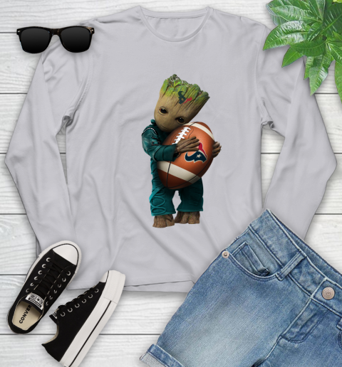 NFL Groot Guardians Of The Galaxy Football Sports Houston Texans Youth Long Sleeve 5