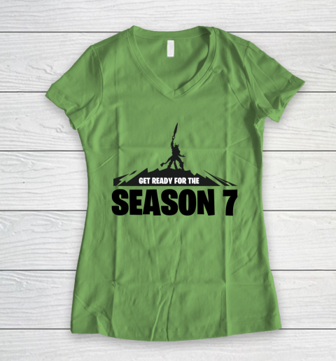 Fortnite Tshirt Get Ready For The Season 7 Women's V-Neck T-Shirt 5