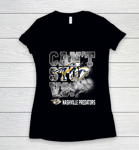 NHL Nashville Predators Hockey Can't Stop Vs Women's V-Neck T-Shirt