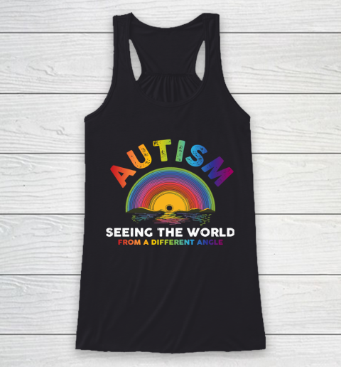 Autism Seeing The World Funny Autism Awareness (2) Racerback Tank