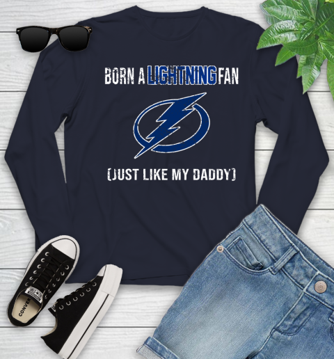 NHL Tampa Bay Lightning Hockey Loyal Fan Just Like My Daddy Shirt Youth Long Sleeve 2