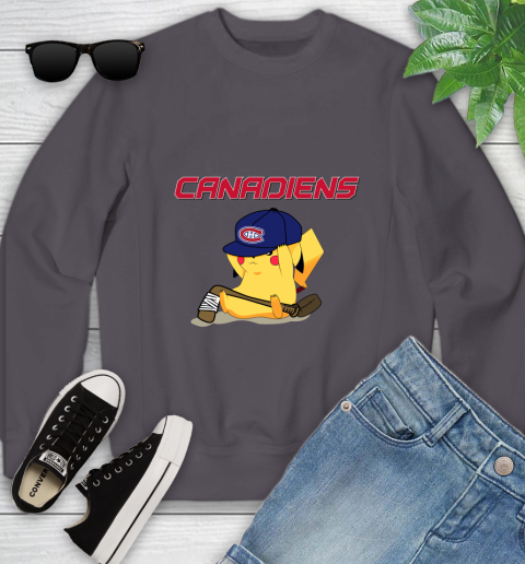 NHL Pikachu Hockey Sports Montreal Canadiens Youth Sweatshirt 6