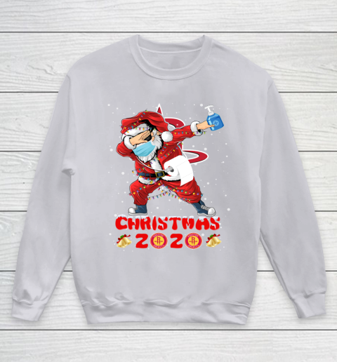 Houston Rockets Funny Santa Claus Dabbing Christmas 2020 NBA Youth Sweatshirt 3
