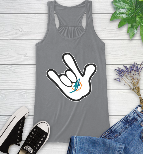 Miami Dolphins NFL Football Mickey Rock Hand Disney Racerback Tank 5