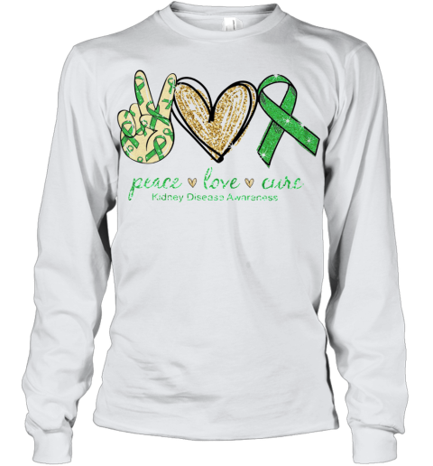 Peace Love Cure Kidney Disease Awareness Youth Long Sleeve