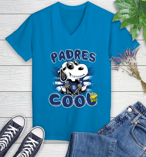 MLB Baseball San Diego Padres Cool Snoopy Shirt Women's V-Neck T-Shirt 5